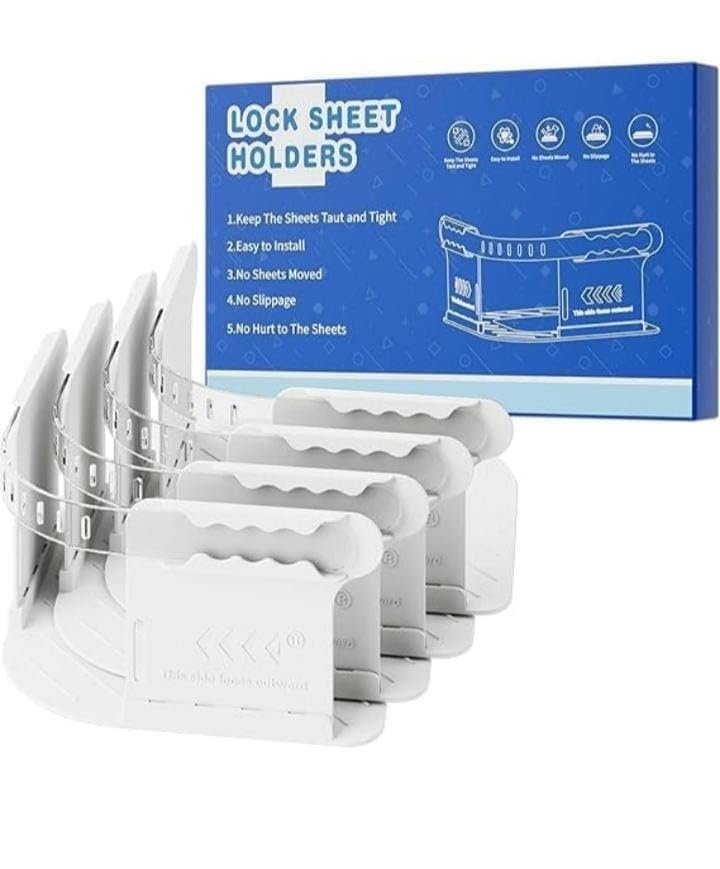 Adjustable Bedsheet Holder Elastic Bed Sheet Fastener Clips Mattress Sheet Grippers for Bed Sheet Corner Holder Wrinkle Free Bedding Organizer