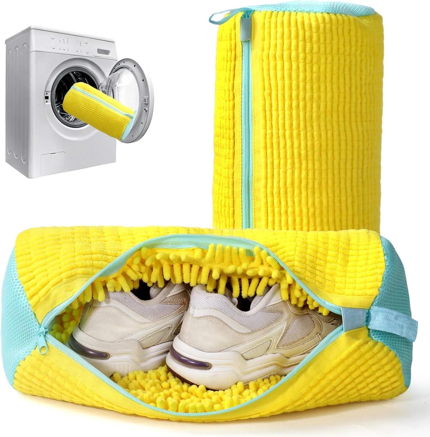 Shoe Cleaning Bag for Washing Machine, Reusable Mesh Shoe Laundry Bag for Sneakers, Sports Shoes and Footwear, Protective Washing Bag with Zipper for Easy Cleaning