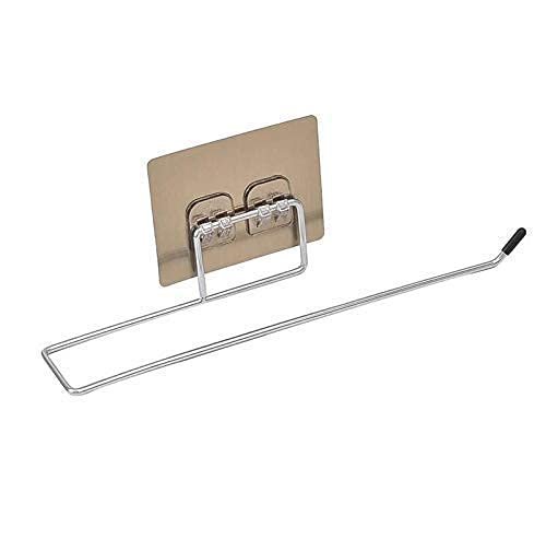 Tissue Towel Bar Holder, Wall Mount Kitchen and Bathroom Towel Rack for Tissue Rolls, Hand Towels and Cleaning Cloths, Compact Storage Organizer for Home