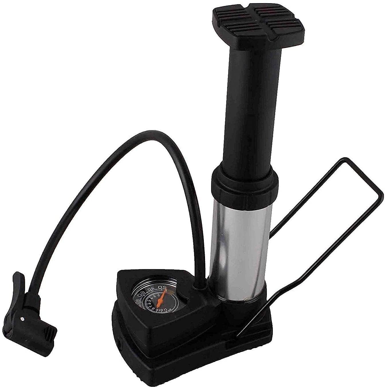 Mini Foot Pump, Compact Portable Air Pump with Foot Operated Design for Compatible Bicycle Tyres, Balls and Inflatable Items, Lightweight Manual Inflation Pump for Home, Travel and Outdoor Use
