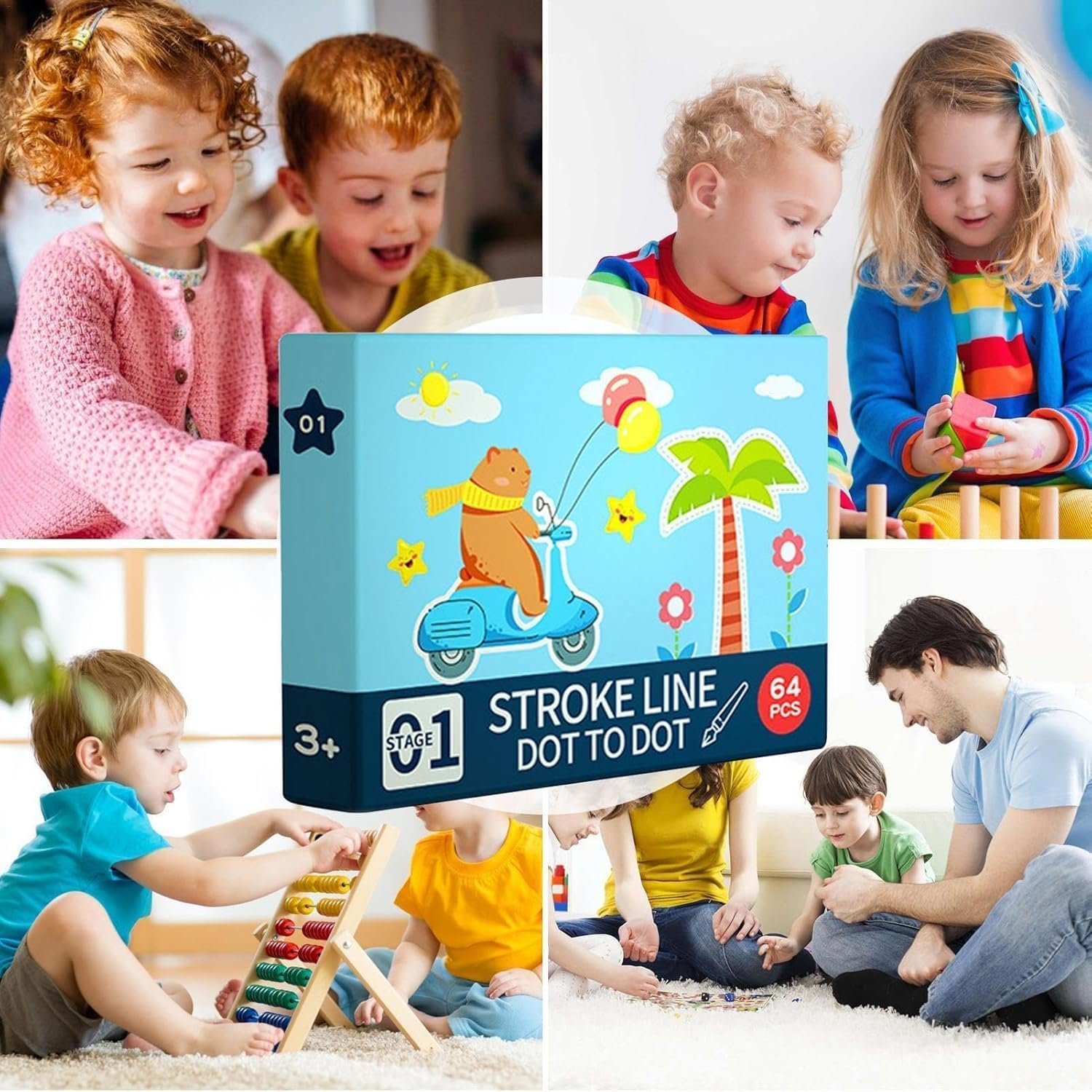 Stroke Line Dot to Dot Book for Kids, Tracing and Pre Writing Practice Workbook with Lines, Patterns and Dot Activities, Preschool Handwriting Activity Book for Pencil Control and Early Learning Practice